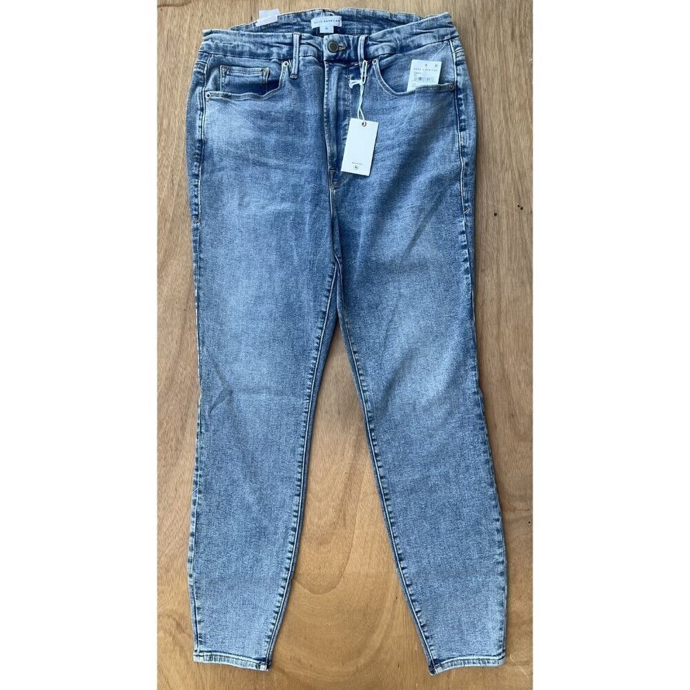 Good American Good Waist Skinny High Rise Jeans Indigo Blue GW873T Women’s 15